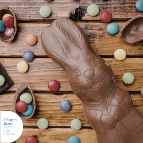 an easter bunny chocolate and smaller chocolate treats